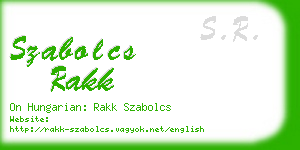 szabolcs rakk business card